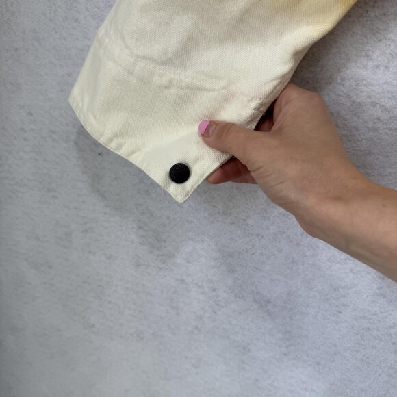 Flan Jacket Mens Medium Orange Cream Ombre Full Zip Canvas Workwear Streetwear - Picture 6 of 11